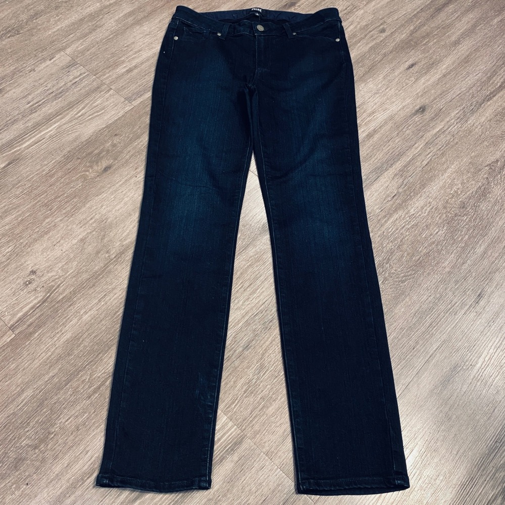 Paige Skyline Skinny Jeans Womens 31 Dark Indigo Wash Mid Rise Denim 332-590942โ